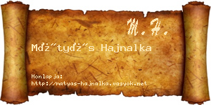 Mátyás Hajnalka névjegykártya