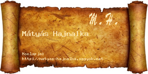 Mátyás Hajnalka névjegykártya